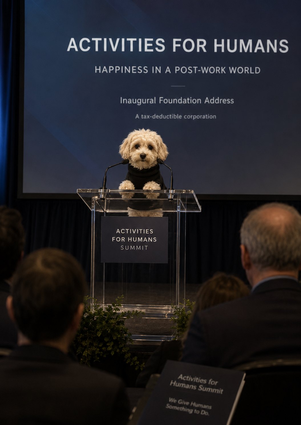Momo at the Activities for Humans foundation summit.